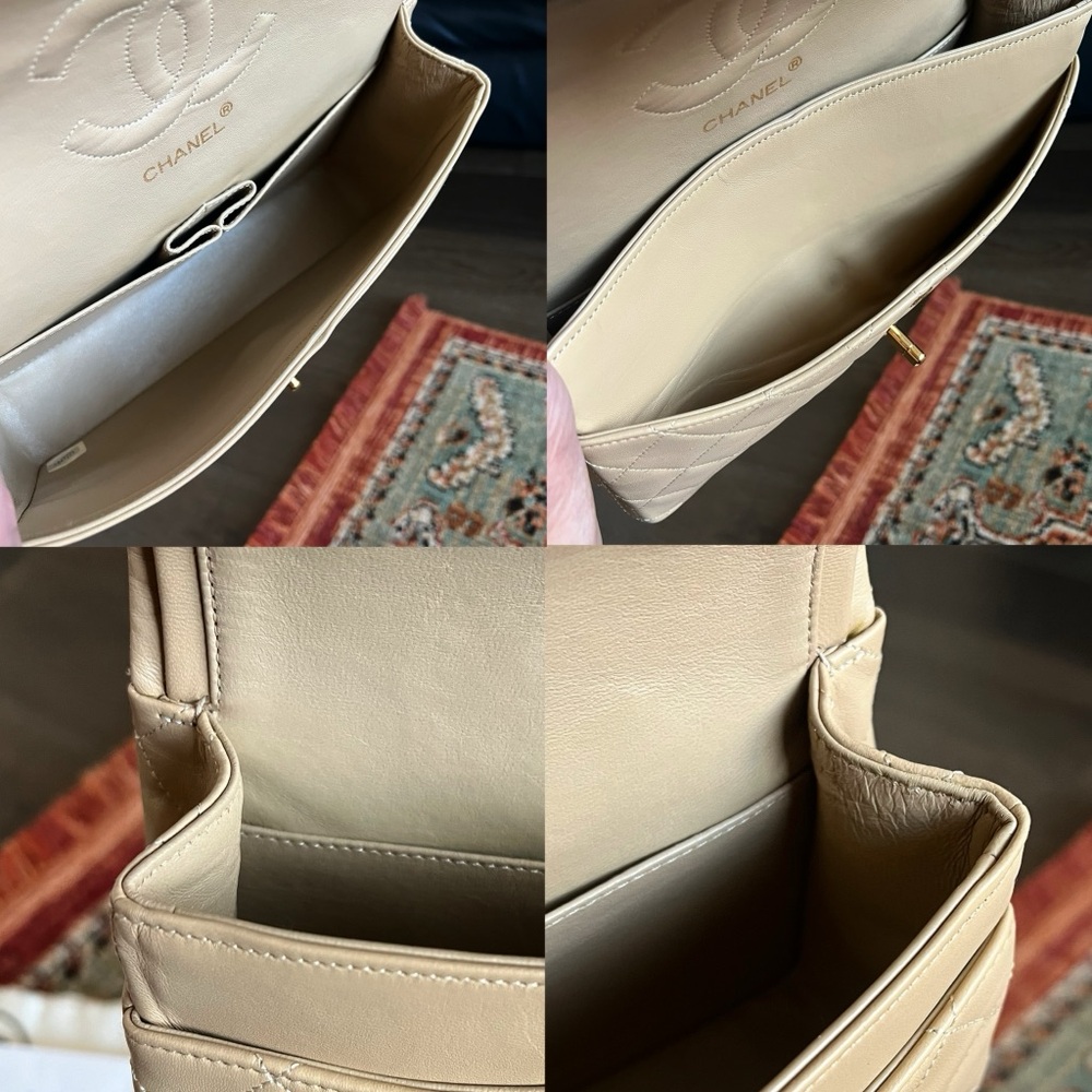 ❌SOLD❌Chanel Classic Vintage Medium Beige Double Flap Bag - Picture 10 of 11